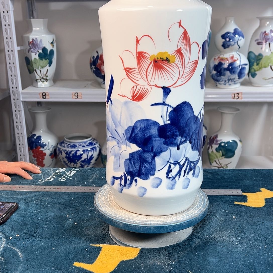 摆件景德镇陶瓷书荷花