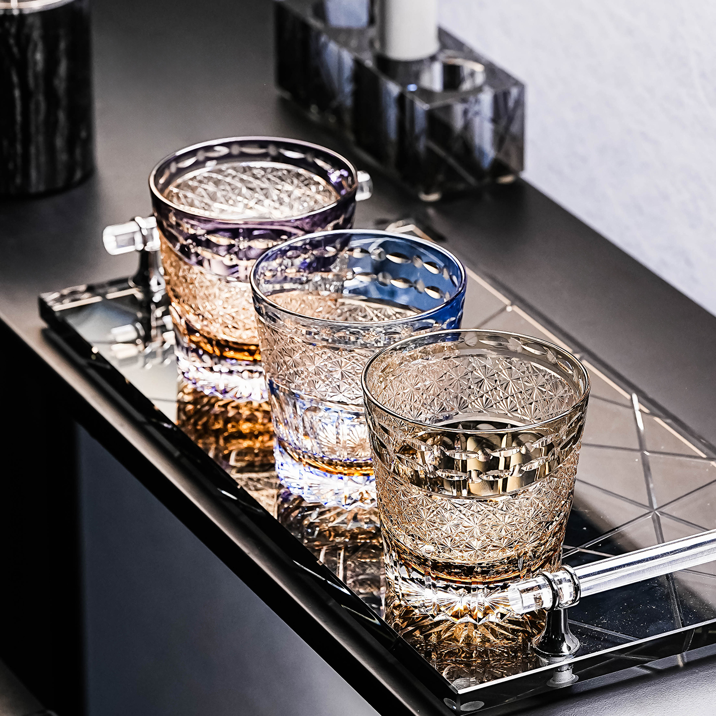 法式高端家用卫生间水晶玻璃漱口杯高级感洗漱牙杯牙缸情侣水晶杯