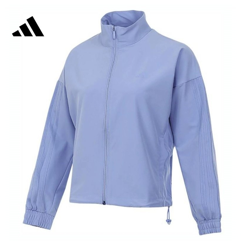 Adidas阿迪达斯女子梭织立领外套拉链运动休闲宽松夹克IX1702