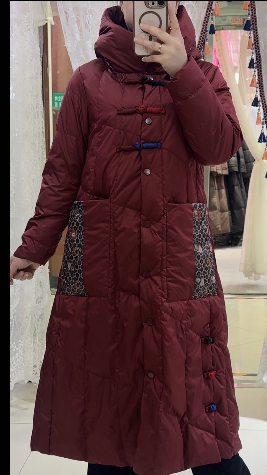 长款亮面女纯色棉服服网红冬季红色休闲加厚中长款立领时尚