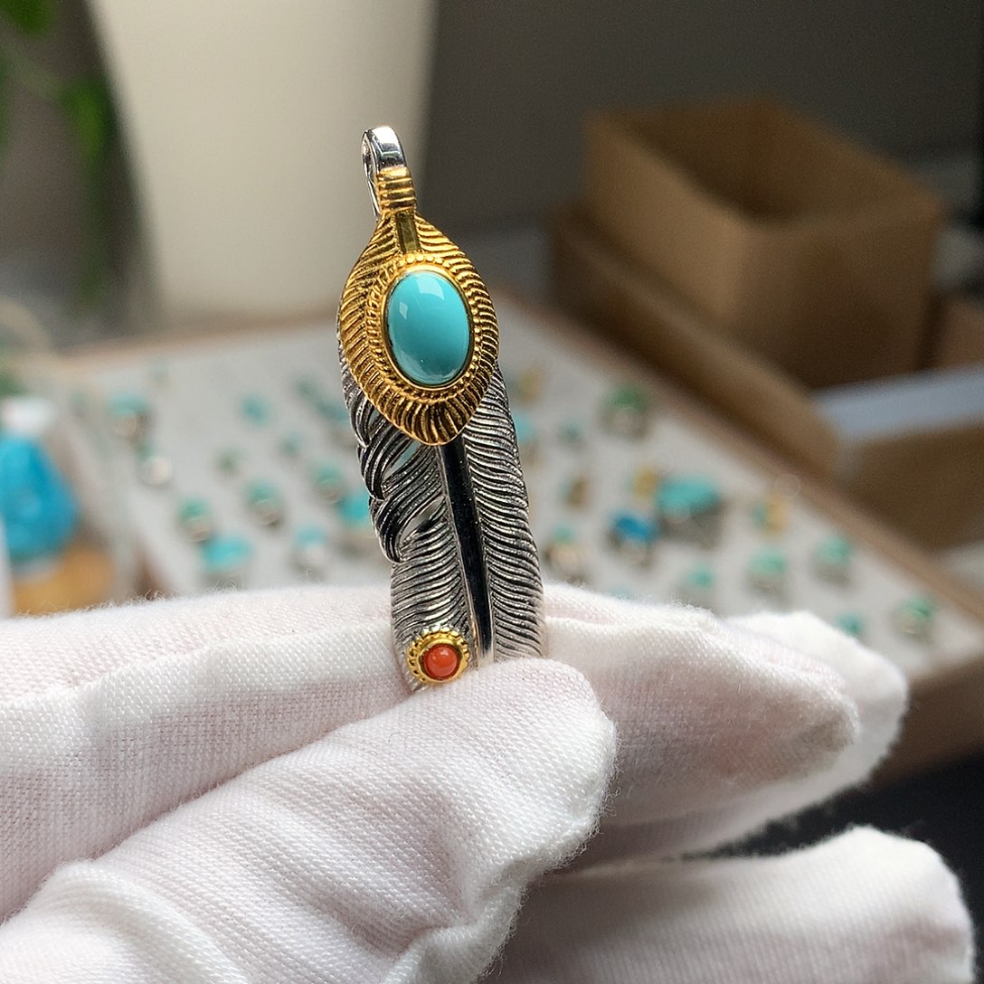 银S925镶嵌绿松石珠宝奇石