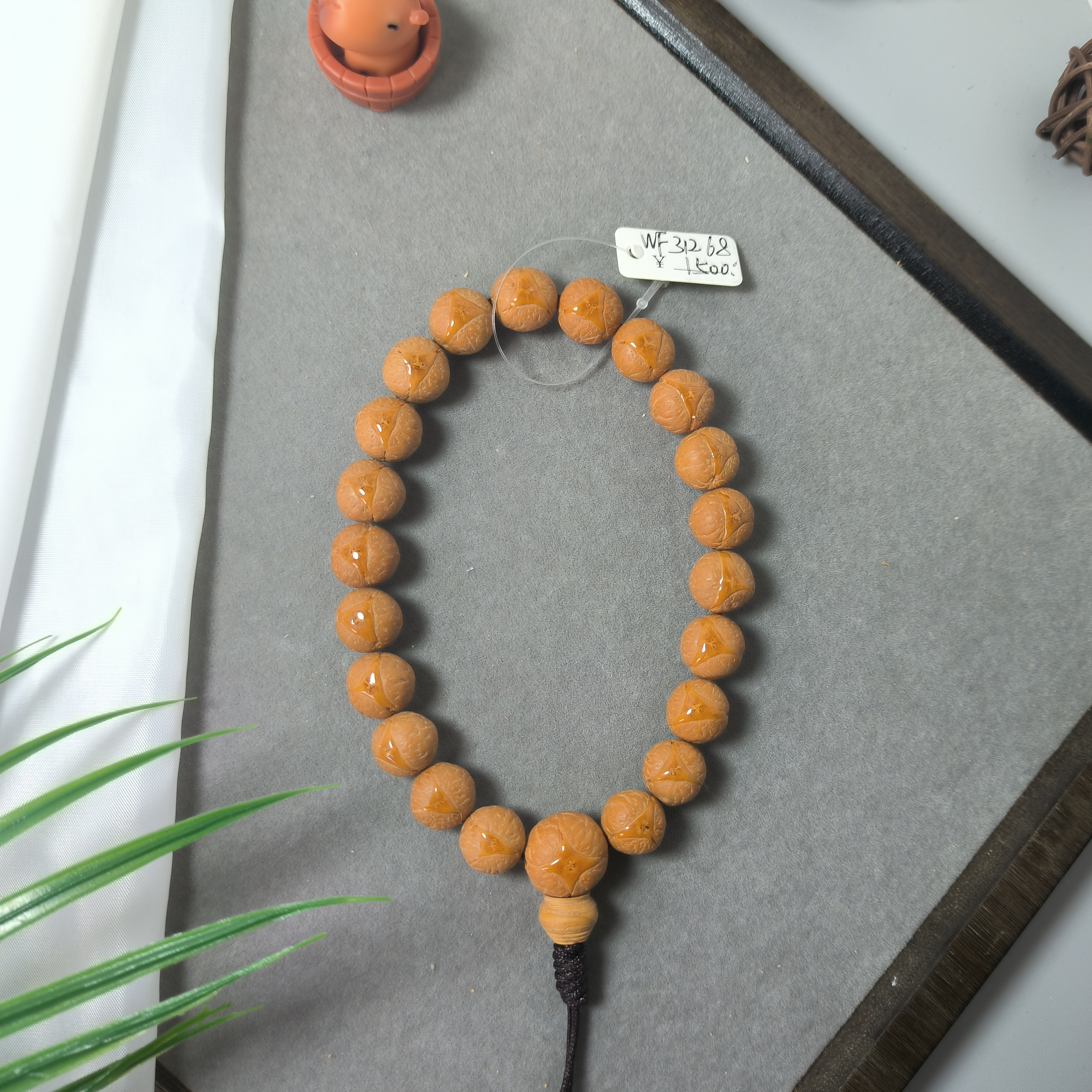 【WF31268】12mm龙眼高品质尼泊尔菩提文玩手串念珠单圈全封眼