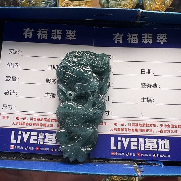 颈饰未镶嵌翡翠龙牌