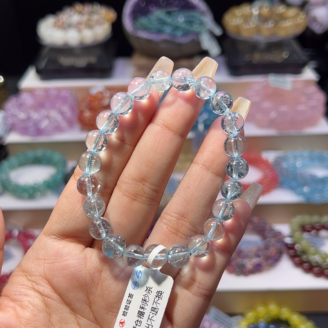 未镶嵌手串托帕石蓝托帕8.4m m