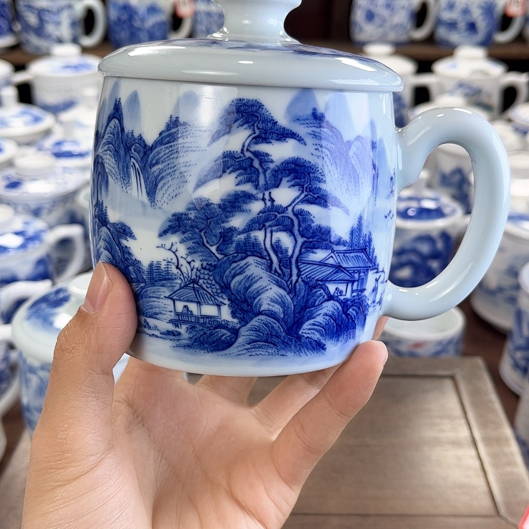 济****理景德镇陶瓷马克杯带盖