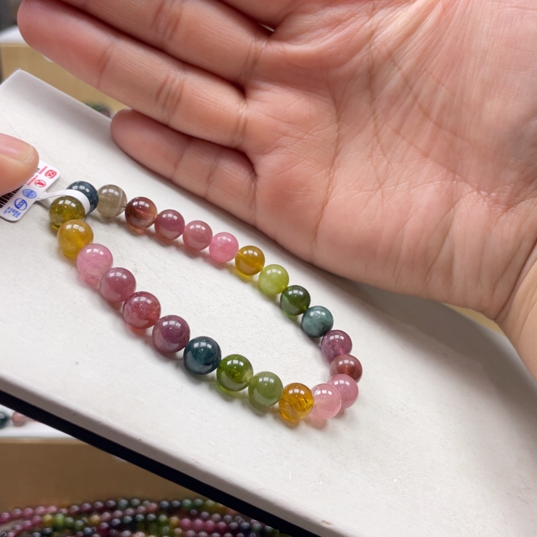 碧玺手串未镶嵌7.5mmmmmmmmmnnnnnnmmmmm