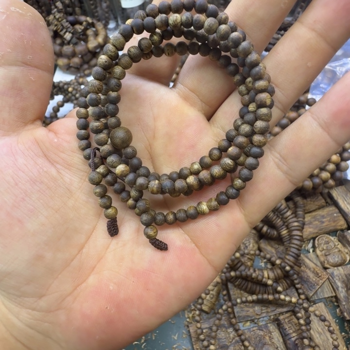 沉香沉香碎屑奇楠沉香汝湖卡0.4多圈虫漏珠6.9克