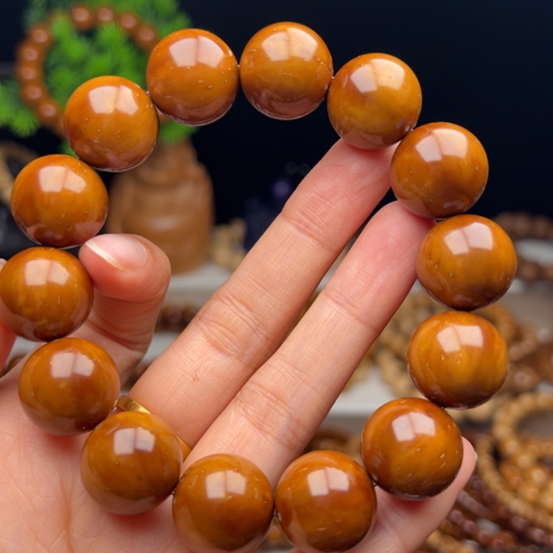 丹***司手串紫金鼠卡17半实心光珠