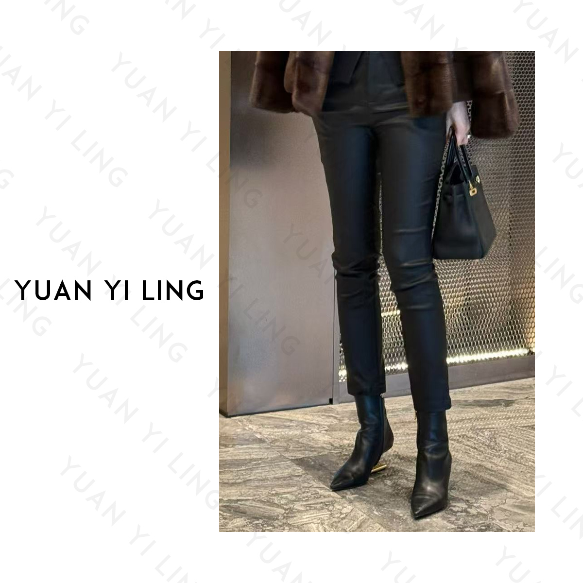 袁艺灵【涂层裤】新时尚气质高级感小众女小脚裤（不可机洗）