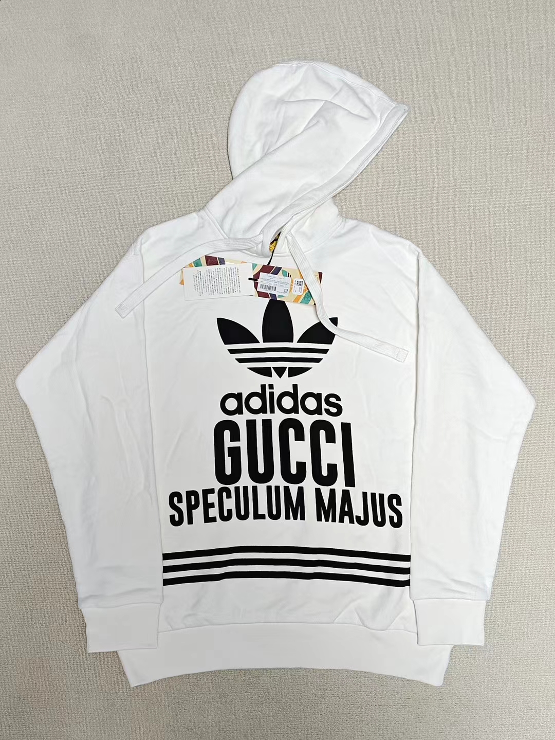 全新未使用 GUCCI/古驰 S码 阿迪联名23SS Logo连帽棉质卫衣
