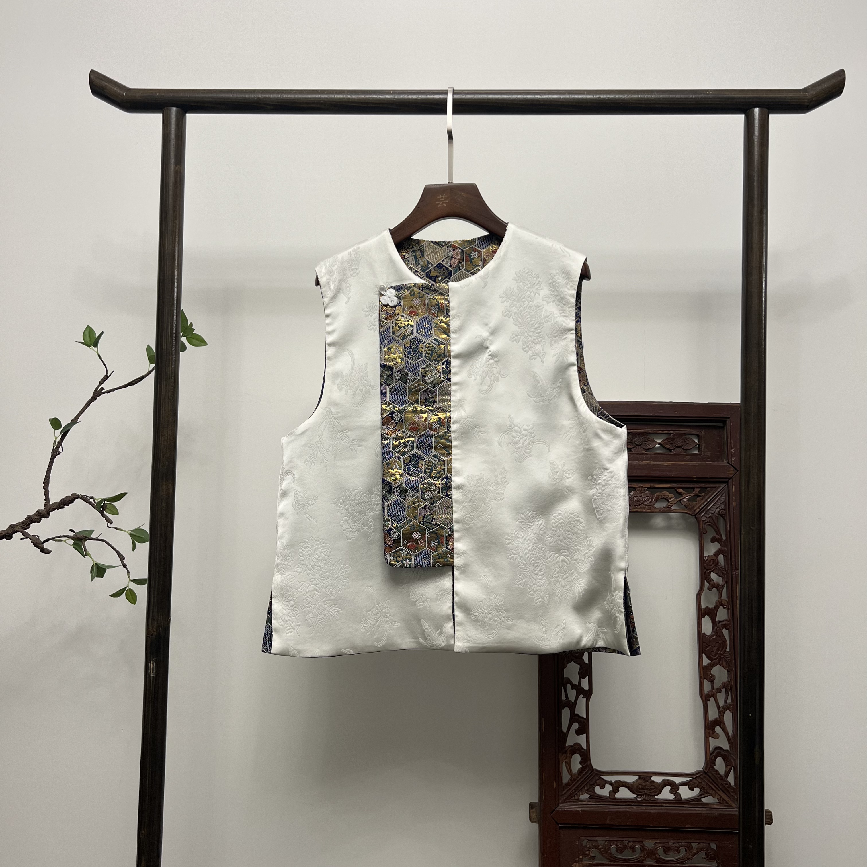 【花落花开】双面双穿新中式马夹X40152