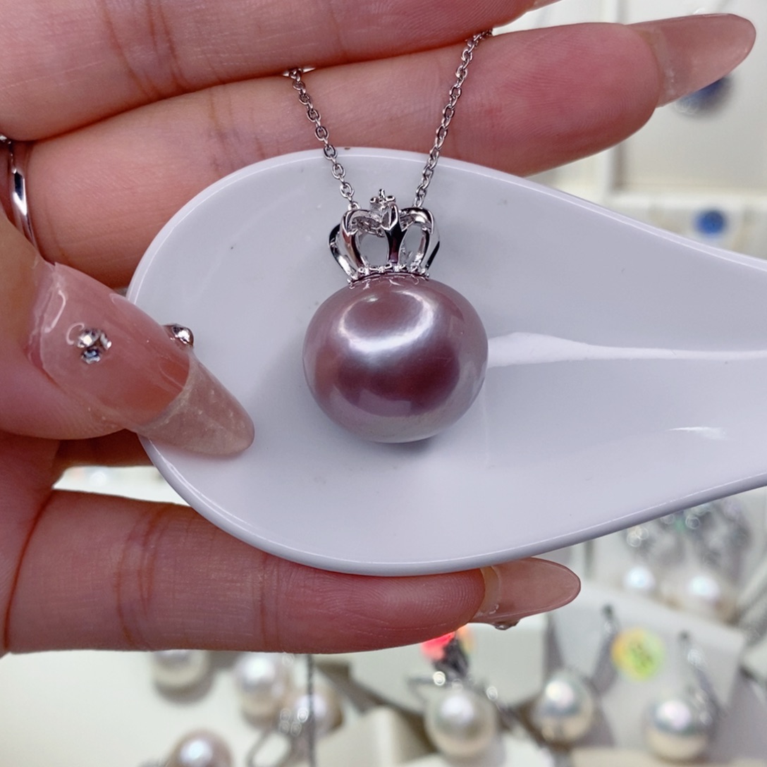 何***柔淡水珍珠银S925镶嵌吊坠(赠链)