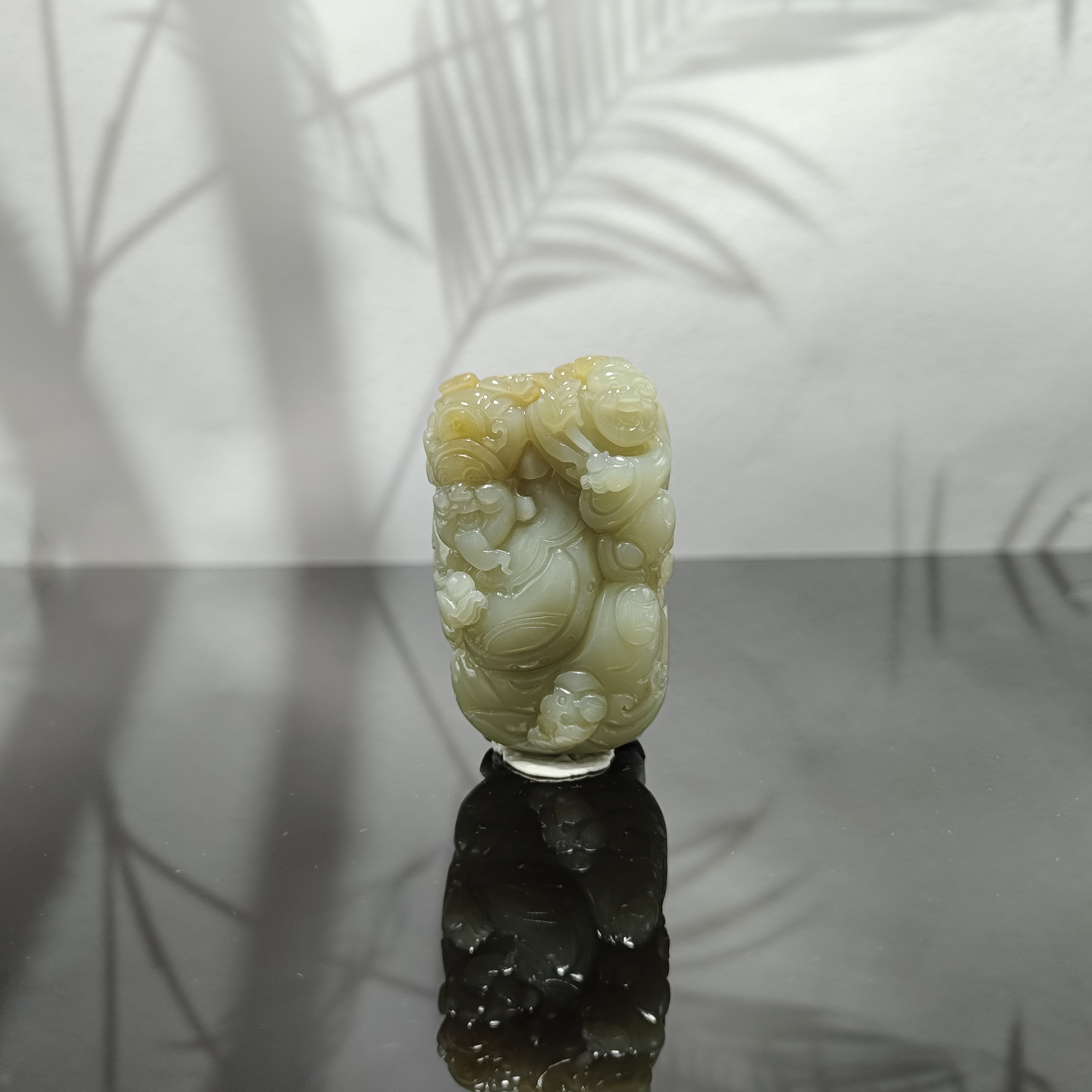 S和田玉财福双收手把0447