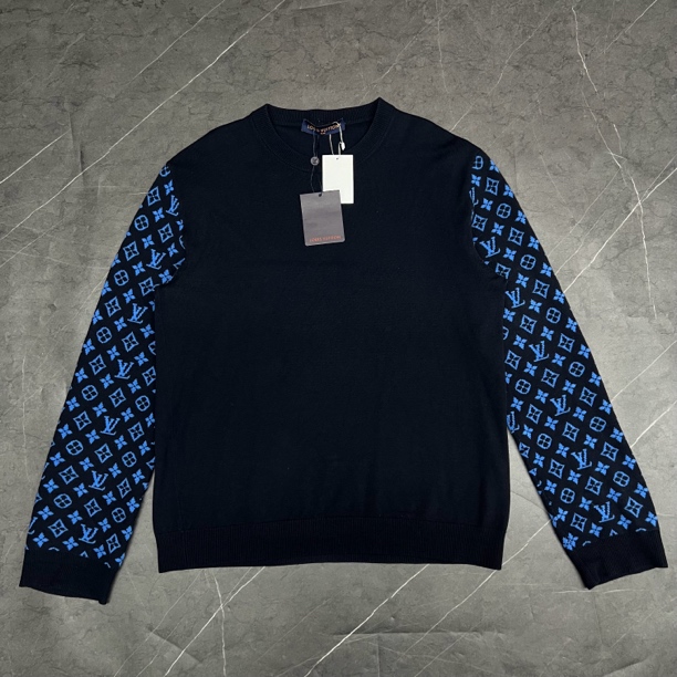 全新未使用 LouisVuitton/路易威登 麒麟臂满印LOGO羊绒毛衣