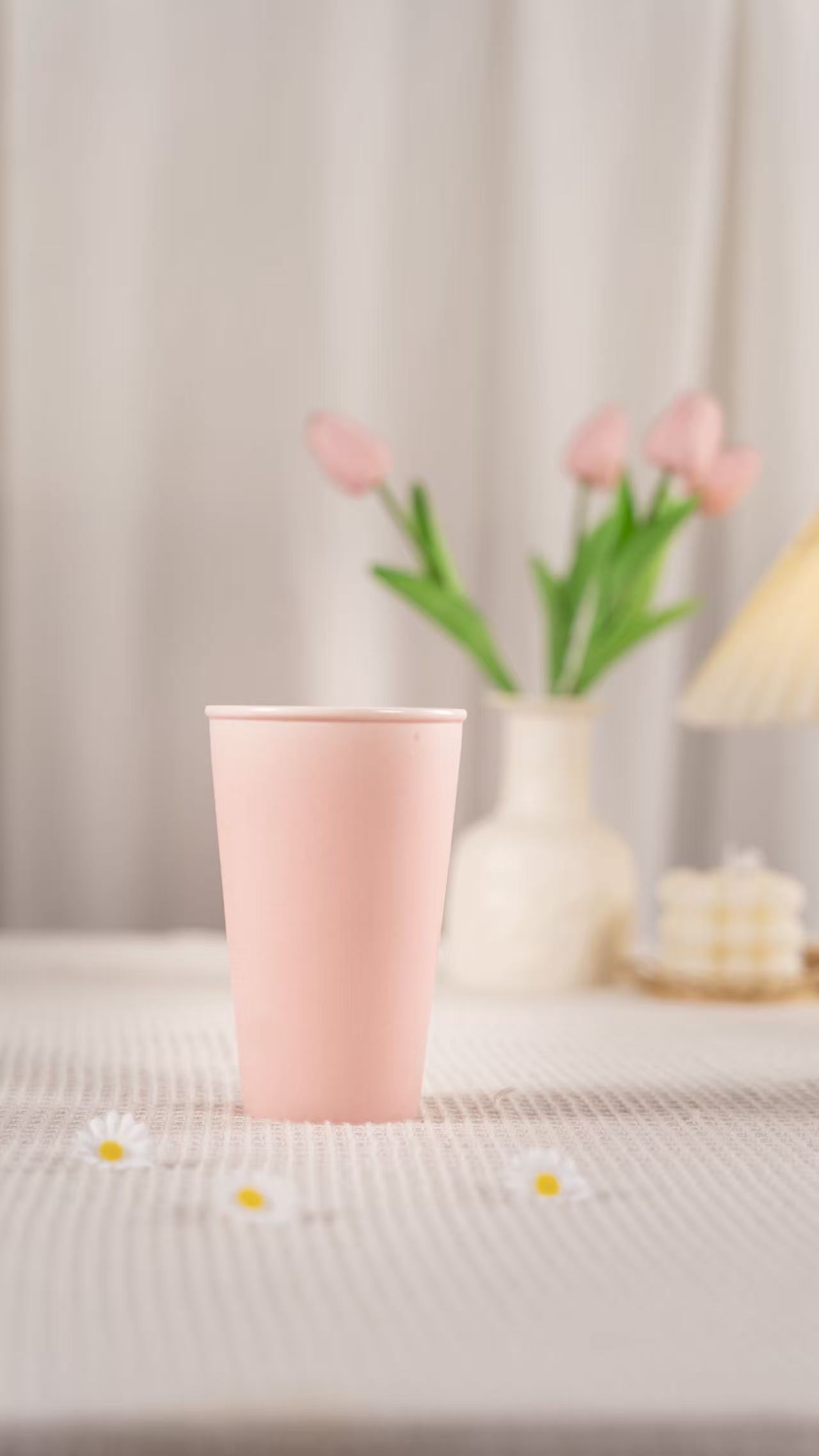 陶瓷粉色大号可乐杯