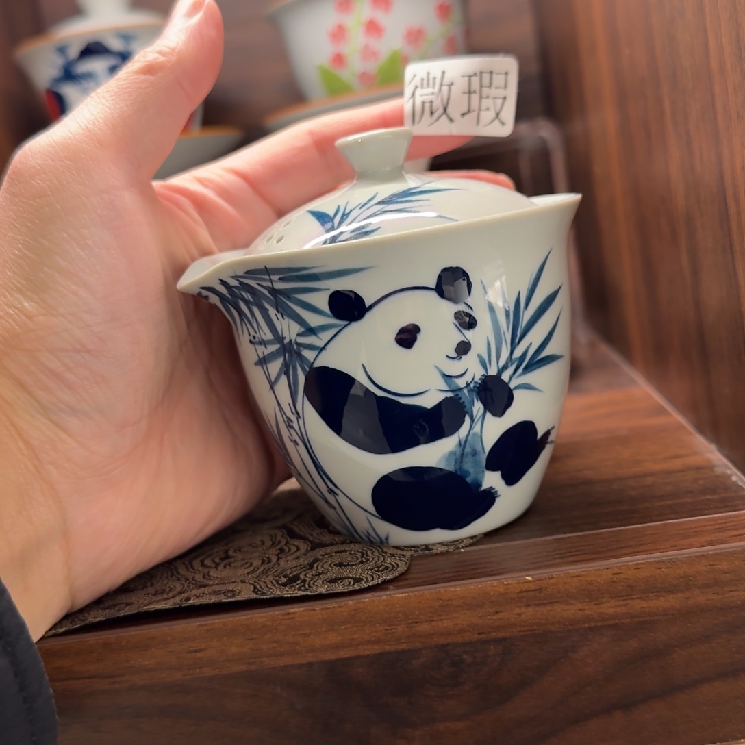 釉下手绘茶具微瑕