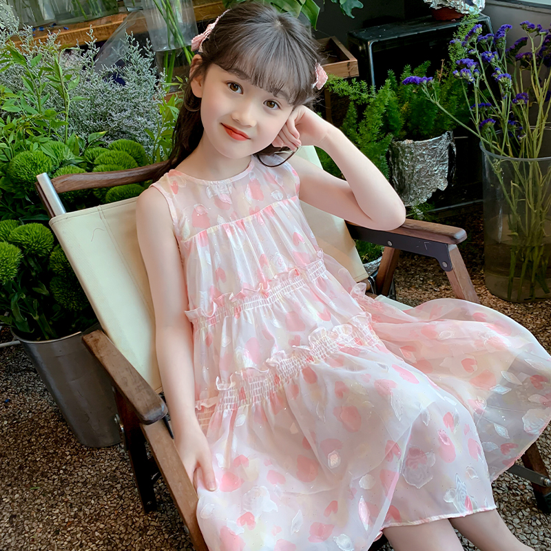 boboe/波波鹅女童夏装2025新款洋气碎花公主裙夏季裙子-24X215