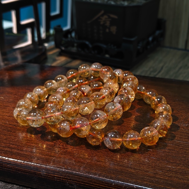 【书记甄选】天然暴力黄单圈手链 多样性发一件 约10mm 374LA