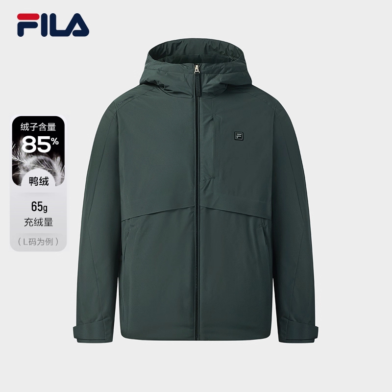 FILA/斐乐冬新款男款羽绒服连帽轻薄宽松休闲防水外套F11M543903F
