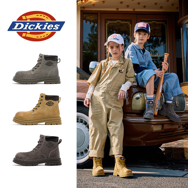 Dickies儿童马丁靴2025冬季经典大黄靴复古防滑耐磨加绒加厚靴子