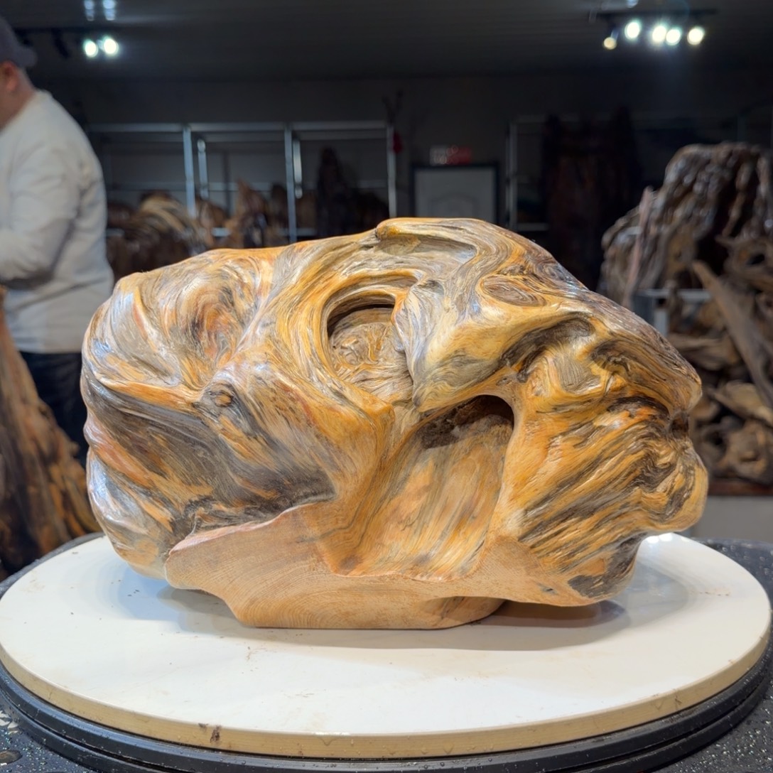 黑***A木王一刀琥珀木摆件173