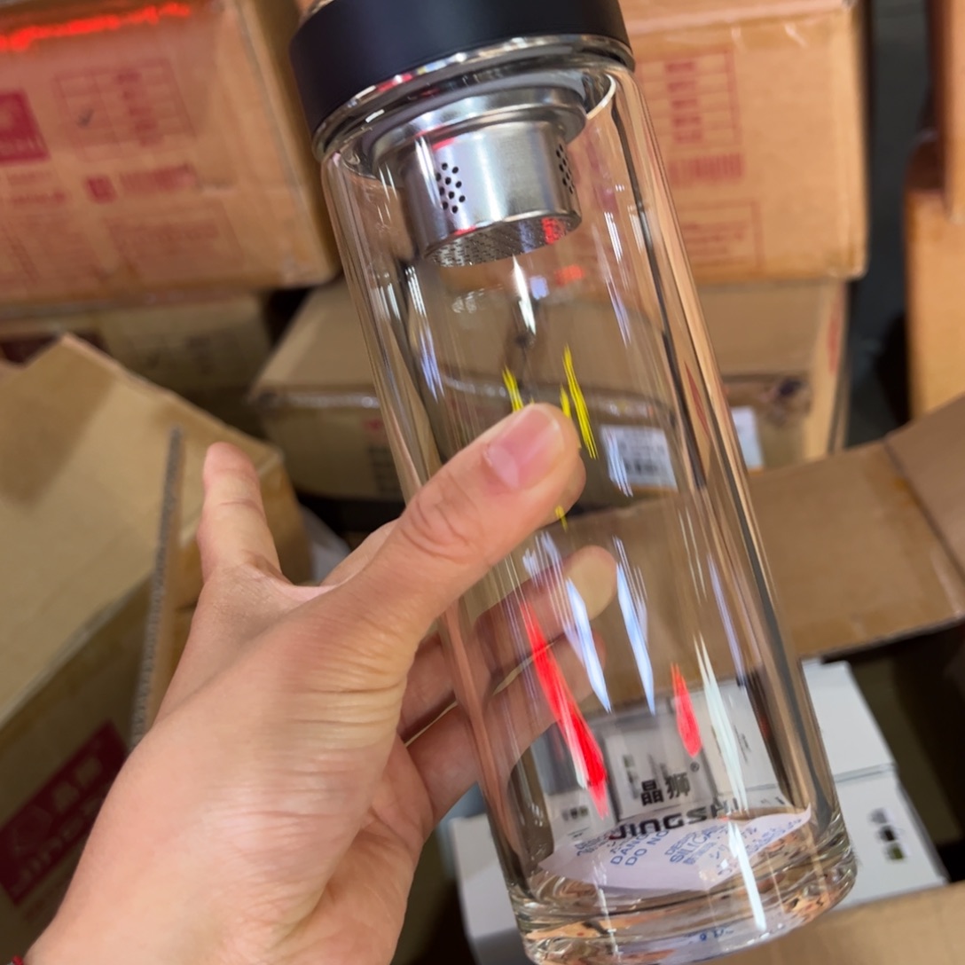 晶单层烫手玻璃杯500哑光黑色玻璃杯500