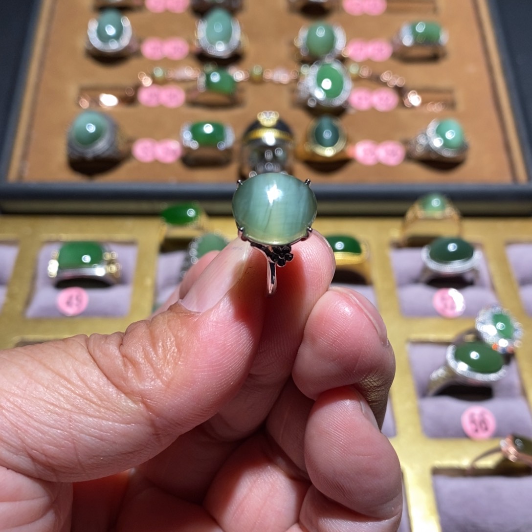 和田玉（碧玉）戒指未镶嵌