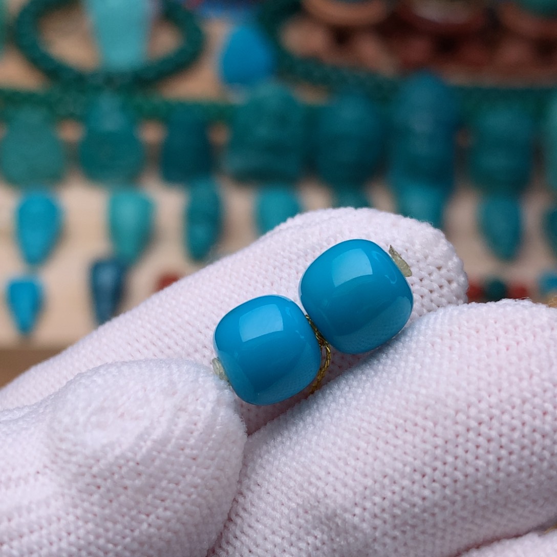 绿松石珠宝奇石未镶嵌8.8mm