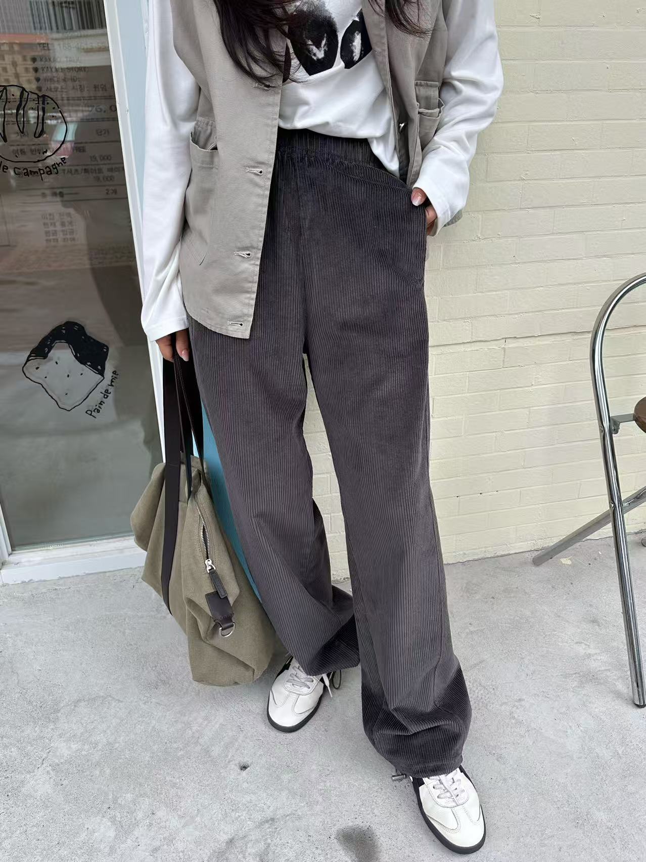 韩代. Self 灯芯绒直筒裤 超级显瘦  L25092637