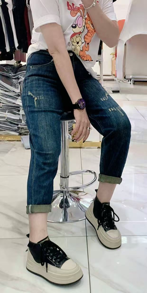 (柳子)2117 现货+运费险 复古风牛仔裤显瘦裤身材百搭时尚秋季