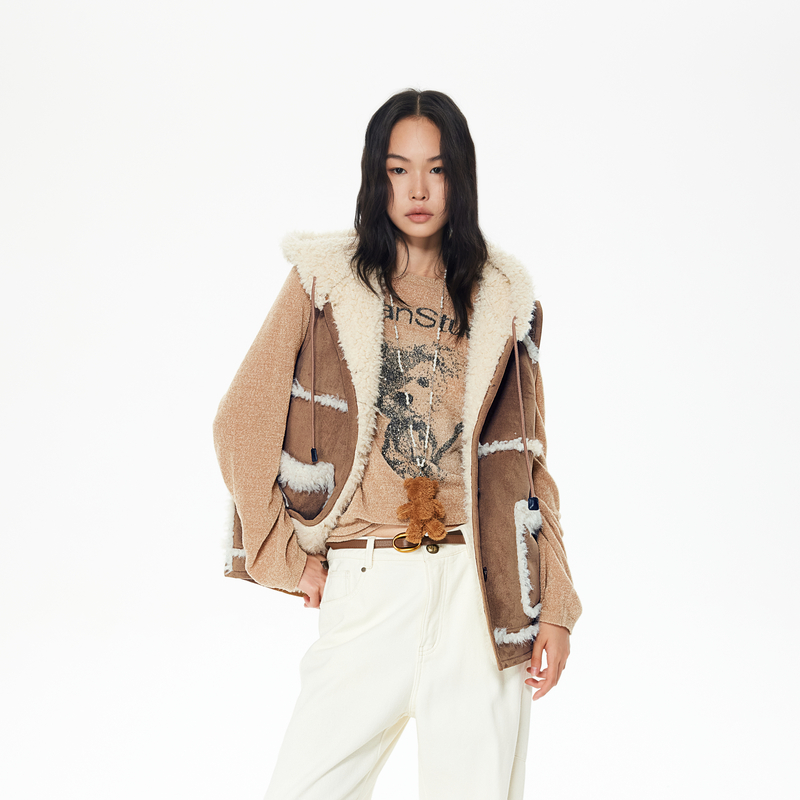 REVAN芮范冬季萌感双面穿短款马甲RL90701186