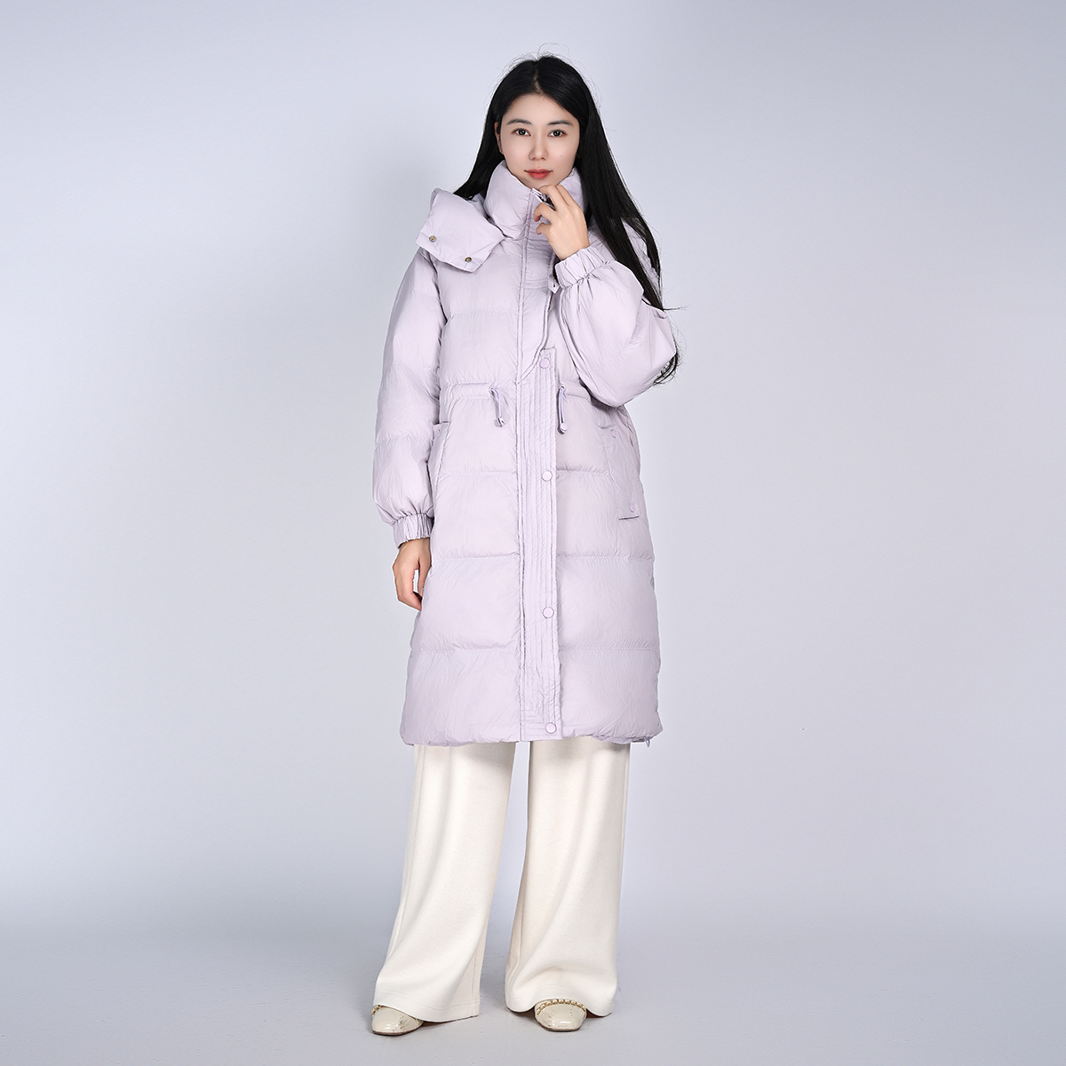 【50白鸭绒】中国风保暖羽时尚长款立体剪裁女羽绒服WH050078701