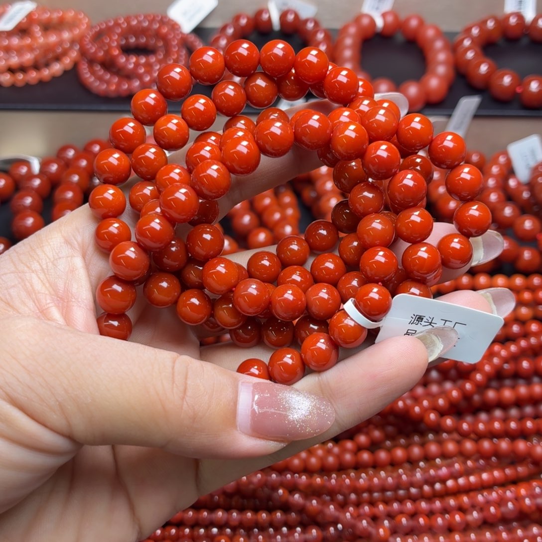 a***m未镶嵌天然玛瑙手串多圈玛瑙/玉髓