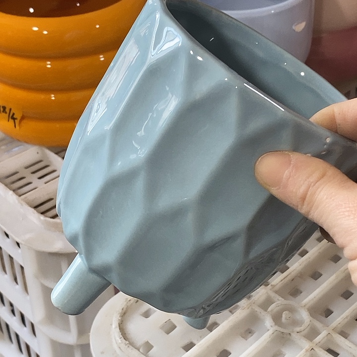 陶盆有孔 瑕疵针孔漏釉介意勿拍外口 12外高13