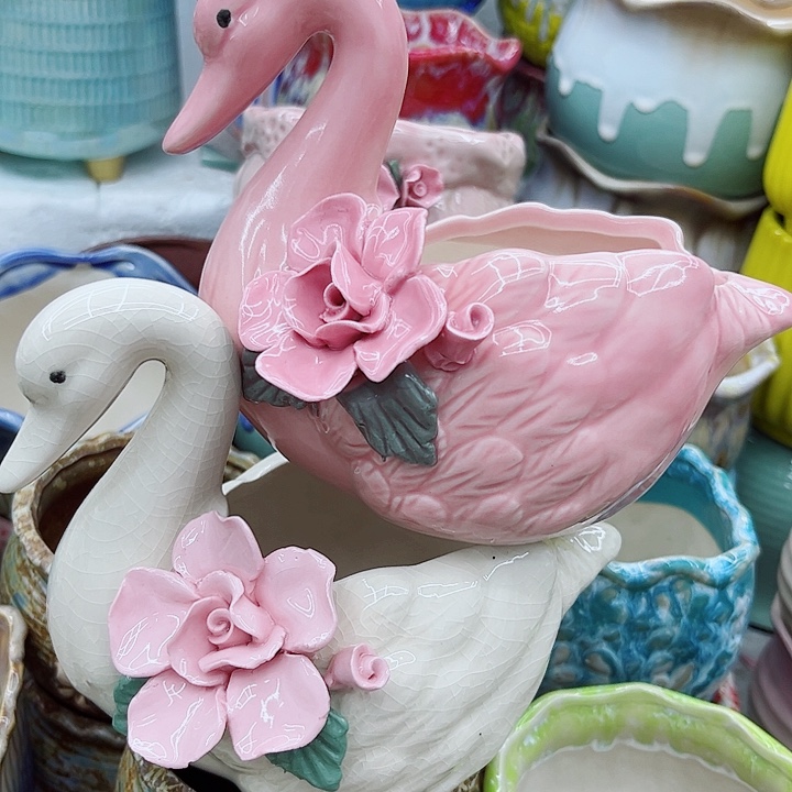 多肉绿植陶瓷花盆9.9包邮，有孔