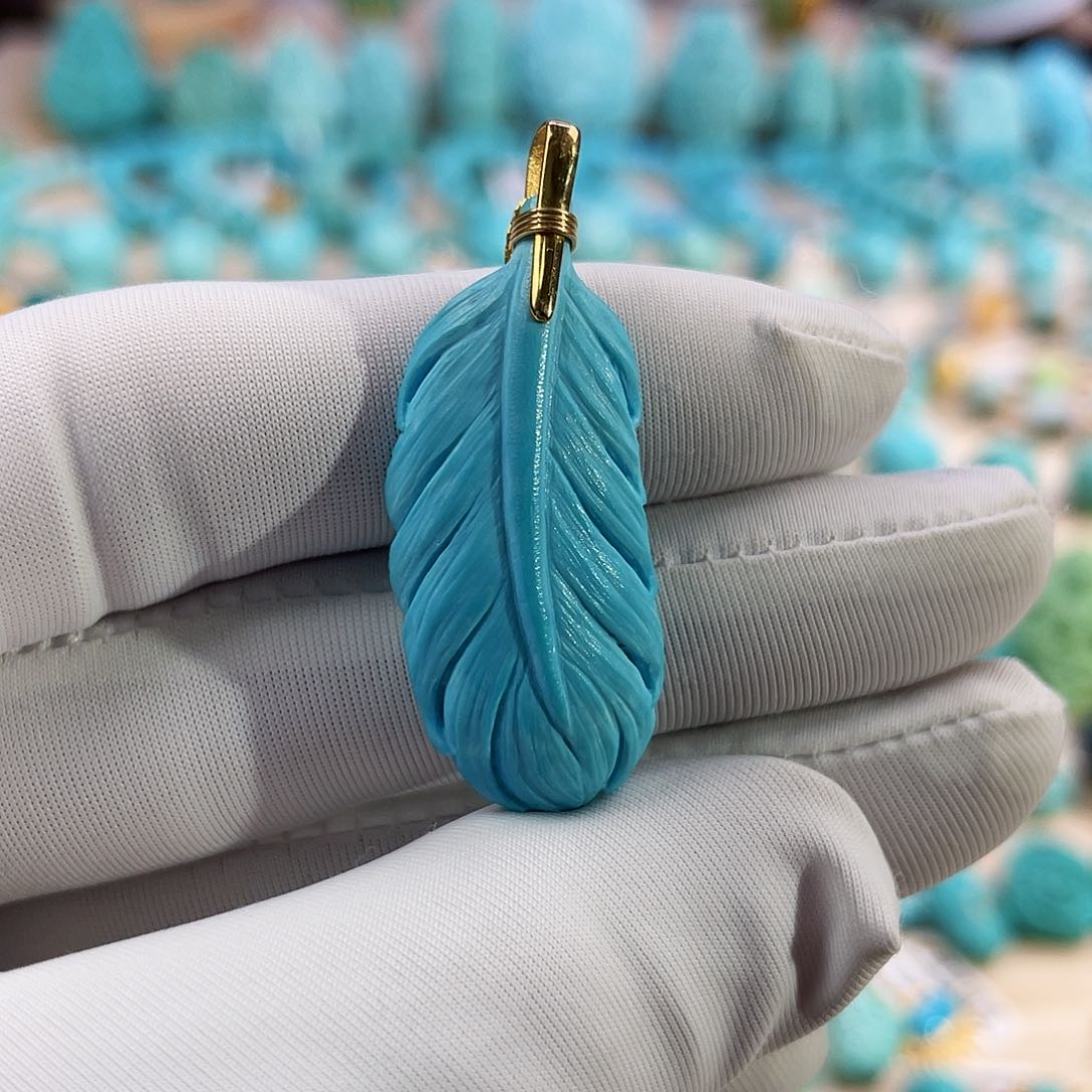 绿松石珠宝奇石18K金镶嵌