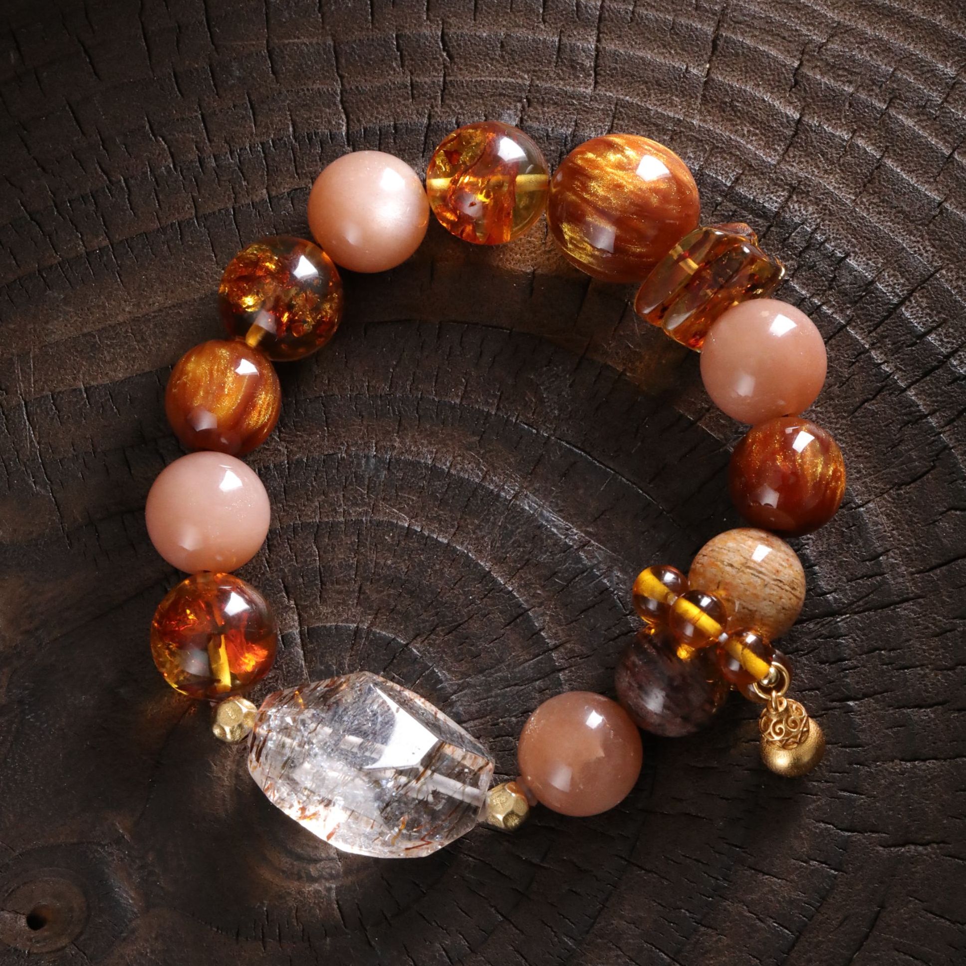 925银手链 S12248 葫芦千层幽幽随型珠花色泊串珠手链