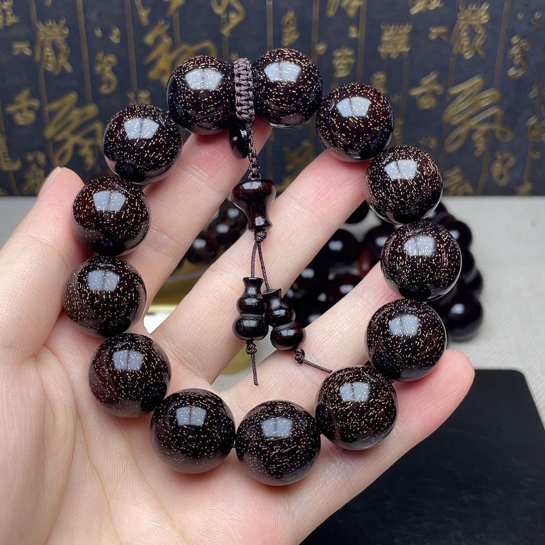 檀香紫檀（小叶紫檀）1.8 13颗 高油密 爆满金星