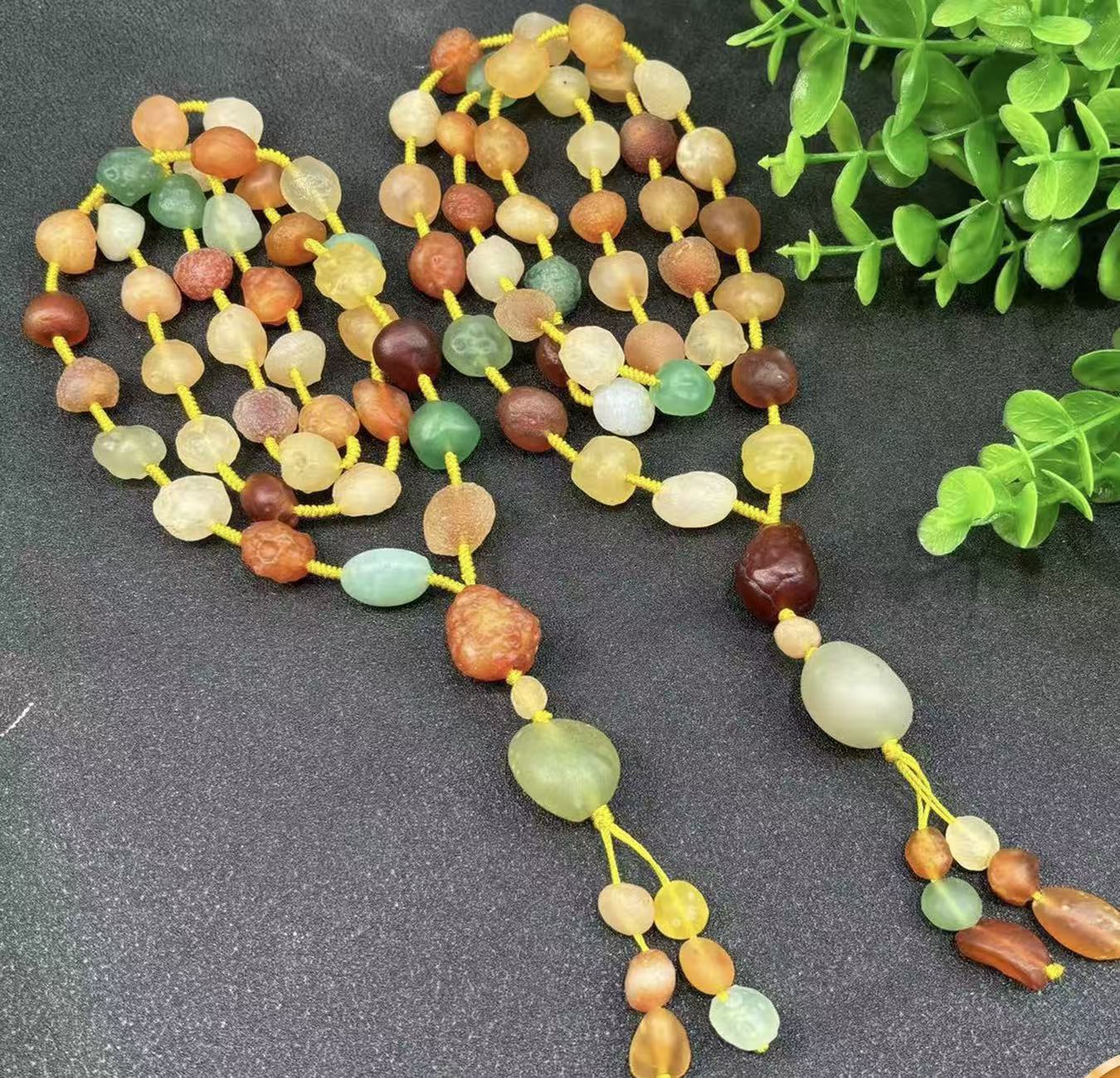 S6363-原皮老料阿拉善多宝玛瑙项链-多样性发其一