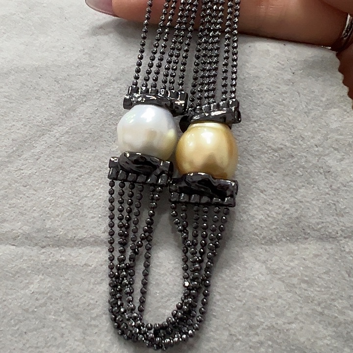 颈饰银S925镶嵌海水珍珠