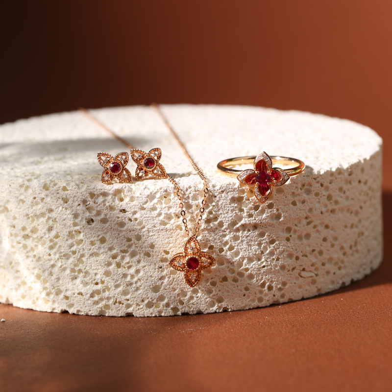 【DOHX】18K金 红宝石+钻石【红朗姆酒】【微醺玫瑰】红宝石套系