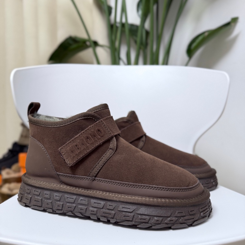 2499内里全羊毛！男士雪地靴低帮厚底加厚魔术贴保暖东北大棉鞋
