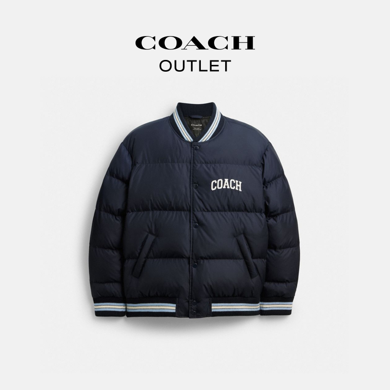 【新品】COACH/蔻驰奥莱 聚酯纤维VARSITY羽绒夹克