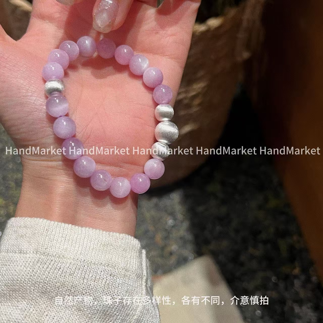 925银手链 JIUJIU【薰衣草】通勤百搭简约珠珠手串装饰品1115