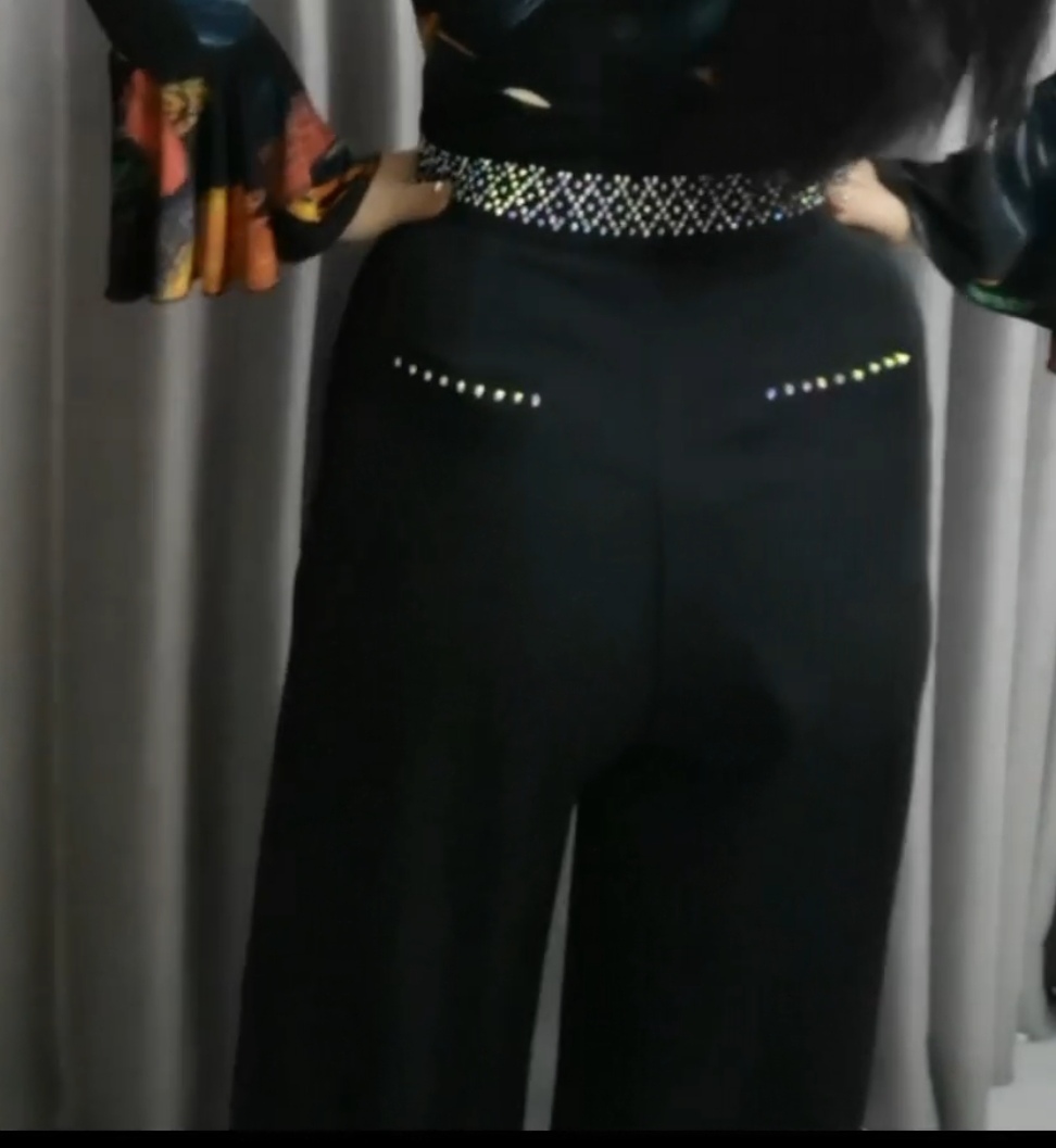 高腰直筒舞蹈裤显瘦休闲广场舞练功裤摩登水兵舞裤子