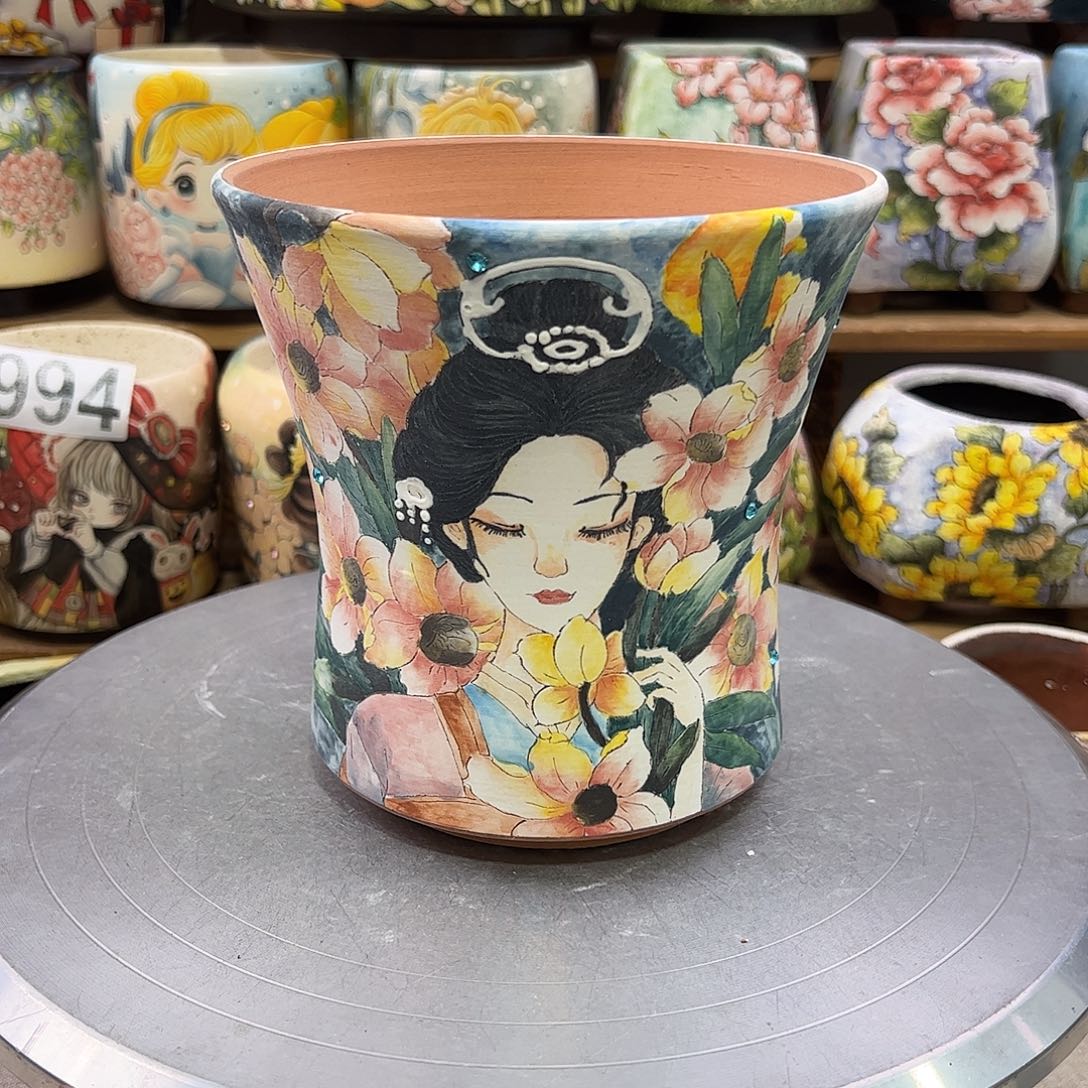 景德镇炫彩手绘口15高15.5