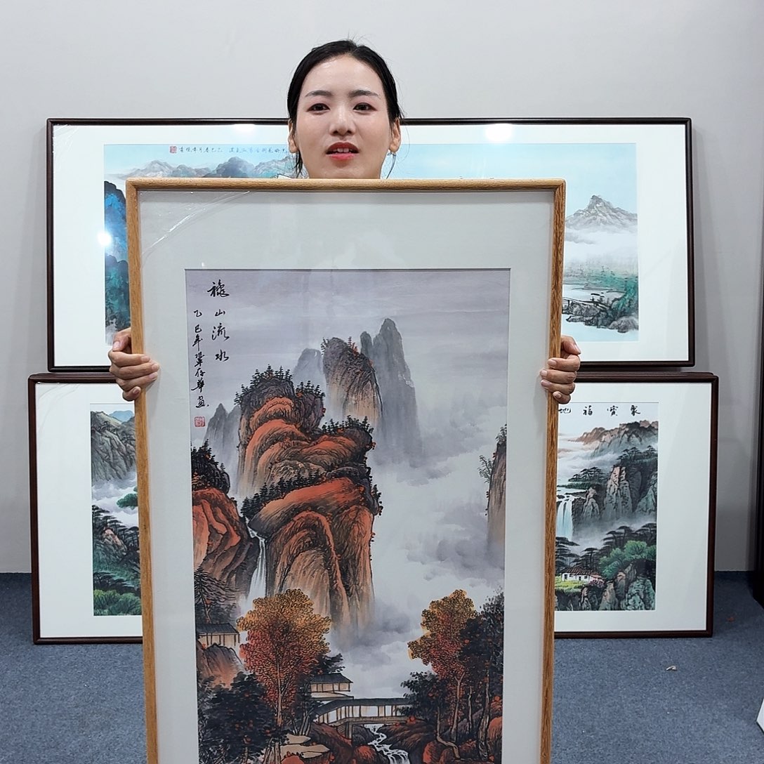 国画手绘作品山水120×60尺寸