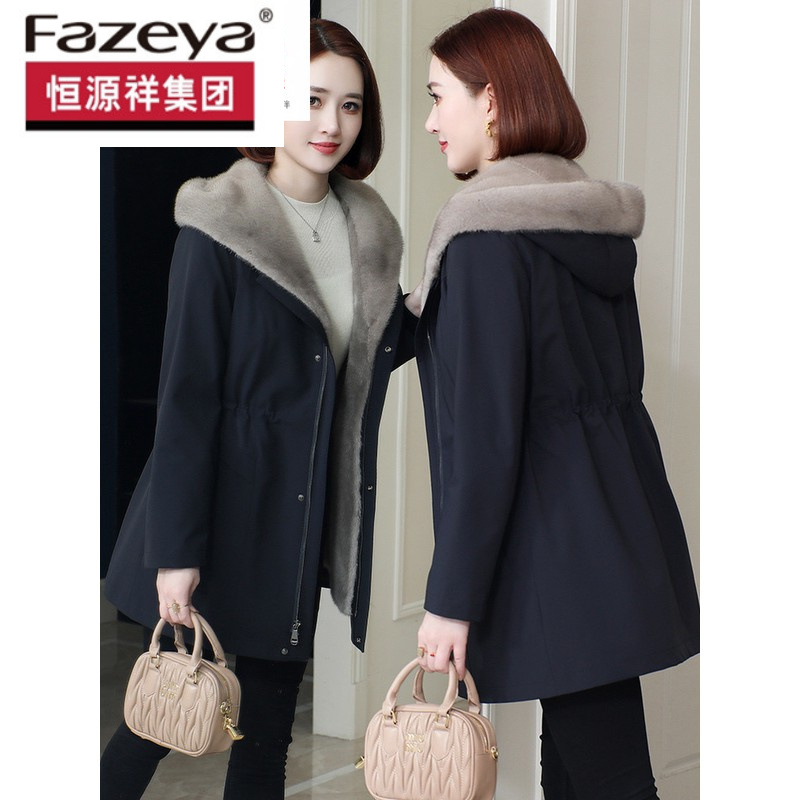 海宁派克服女2025新款冬水貂毛内胆可拆卸皮草外套整貂尼克服大衣