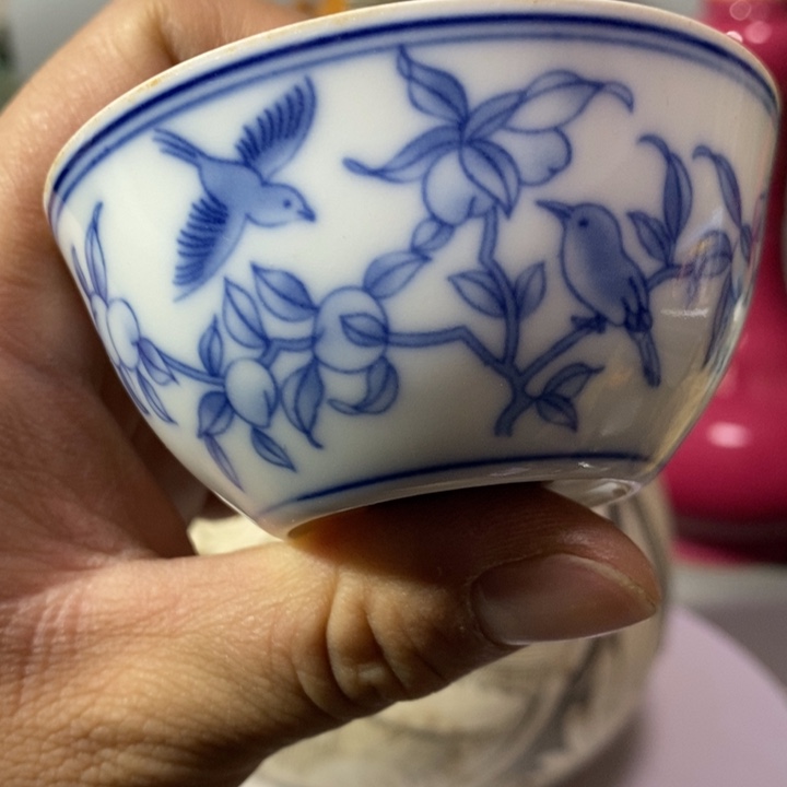 软陶青花喜上眉梢