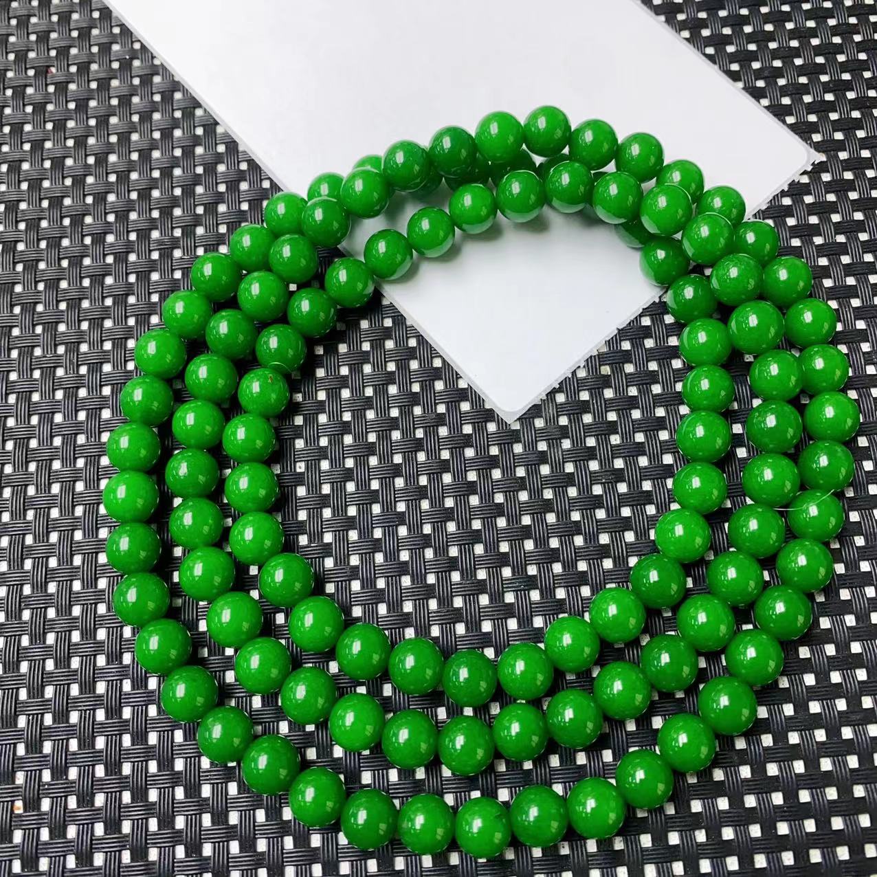[石矿]A79绿色系108颗8M设计轻奢时尚手链手串项链